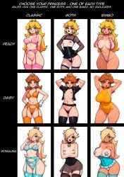 princess_daisy, princess_peach, princess_rosalina, mario_(series), super_mario_bros.
