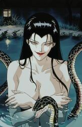 benisato_(ninja_scroll), ninja_scroll, bathing, black_hair, kunoichi
