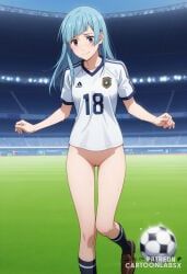 jjk, blue_hair, bottomless, bottomless_female, casual