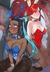 azumarill, azumarill_(cosplay), flannery_(pokemon), mudsdale, nessa_(pokemon)