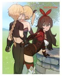 aether_(genshin_impact), amber_(genshin_impact), fischl_(genshin_impact), genshin_impact, hoyoverse