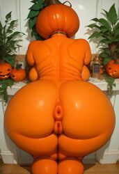 halloween, darkeffect, 1girls, anus, arched_back
