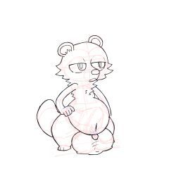 anthro, balls, balls_bigger_than_penis, balls_on_ground, belly