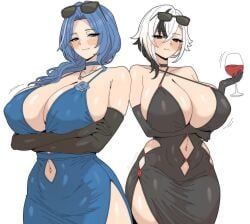 arlecchino_(genshin_impact), dp-12_(girls'_frontline), helen_(girls'_frontline_2), helen_(starlit_waltz)_(girls'_frontline_2), genshin_impact