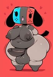 switch_dog, 1futa, balls, big_balls, big_boobs