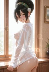 toph_bei_fong, avatar_the_last_airbender, kermixx, 1girl, ass