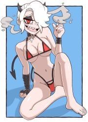 zdrada_(helltaker), helltaker, yorunogara, bikini, demon