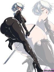 black_cat_(cosplay), yorha_2b, marvel, marvel_comics, nier
