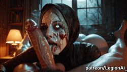 blood_on_face, cum_in_mouth, cum_on_face, female, ghost
