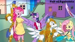 fluttershy_(mlp), pinkie_pie_(mlp), princess_twilight_sparkle_(mlp), royal_guard_(mlp), twilight_sparkle_(mlp)