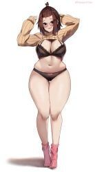 animeattics, black_eyes, black_lingerie, brown_hair, glasses