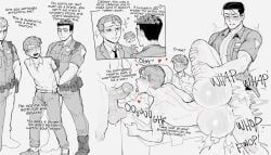 background_character, original, cheesecrumbles, 4boys, 4males