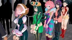 froppy, kyoka_jiro, kyoka_jiro_(hero_outfit), mina_ashido, momo_yaoyorozu