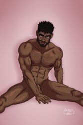 deon_(kazz-e_art), kazz-e_art, 1boy, african_male, beard