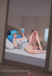 gwen_(league_of_legends), league_of_legends, kesiwart, awkward, bed