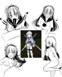 toram_online, looking_at_viewer, multiple_views, naked, naked_female