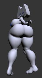 clyde_(discord), anthro, back_view, huge_ass
