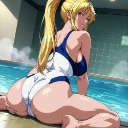 saeki_kaori, bible_black, bible_black_only, 1girls, after_exercise