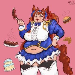 umamusume, umamusume_pretty_derby, lettucemuncher, 1girls, eating