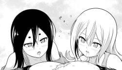 tokishikko_dana, futoku_no_guild, 1boy, 2girls, bare_shoulders