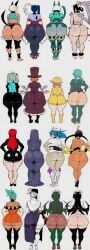 annie_(skullgirls), black_dahlia, bloody_marie, cerebella, double_(skullgirls)