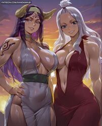 mirajane_strauss, seilah, fairy_tail, dandanhub, 2girls