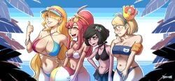 fiona_(derpixon), mari_(derpixon), sunny_(derpixon), valentine_(derpixon), party_games