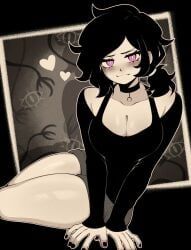 ashley_graves, the_coffin_of_andy_and_leyley, 1girl, black_choker, black_hair