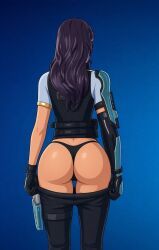 onyx_winter_(fortnite), fortnite, enfermosic28, back_view, black_thong