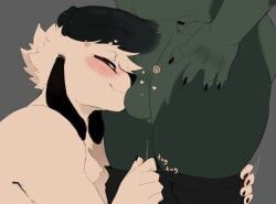 goon_(goonie_san), anthro, bird_dog, bloodhound, blush