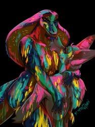 shen_(zummeng), zaphira_(zummeng), anthro, blacklight, blue_body