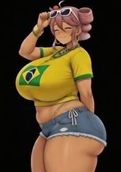 brazilian_teto, kasane_teto, 1girls, big_ass, big_breasts
