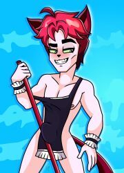 teen-z, 1boy, almost_naked, apron, apron_only