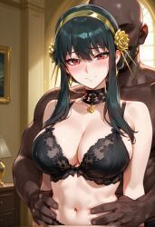 yor_briar, yor_forger, spy_x_family, beard_stubble, blush