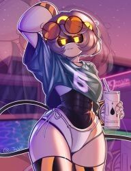 v_(murder_drones), murder_drones, artist_request, 1girls, bare_midriff
