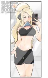 cynthia_(pokemon), pokemon, bumblespicybooth, 1girls, black_bra