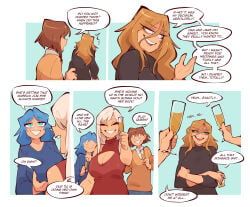 tatiana_arkwright_(saucymojo), saucymojo, 4girls, annoyed, annoyed_expression