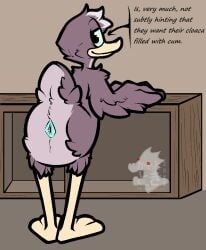 ambiguous_anthro, ambiguous_gender, anatid, animal_genitalia, anseriform