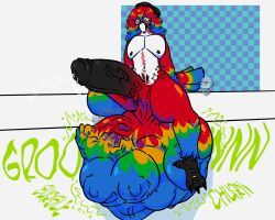 cantonmesh, anthro, avian, balls, beak