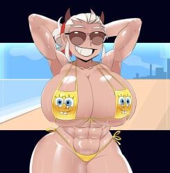 justice_(helltaker), spongebob_squarepants_(character), helltaker, spongebob_squarepants, 1female