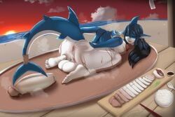 waynekan, 2_penises, anthro, anus, aquatic