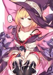 djeeta_(granblue_fantasy), granblue_fantasy, 1girls, arms_between_legs, black_thighhighs