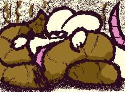 pincoosh, ambiguous_feral, ambiguous_gender, enjoying_feces, eye_roll
