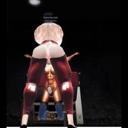second_life, bent_over, black_futa, blowjob, bob_cut