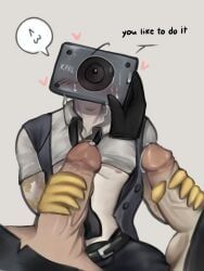 speakerman_(skibidi_toilet), skibidi_toilet, wagerman_232, 3boys, blush