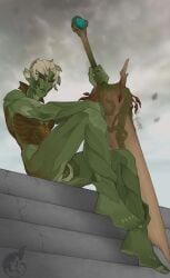 sylvari, trahearne, guild_wars_2, 1male, casual_nudity