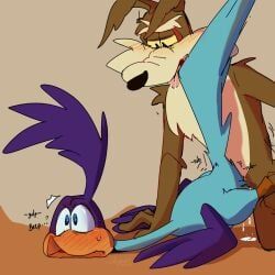 road_runner_(looney_tunes), wile_e._coyote, looney_tunes, warner_brothers, ambiguous_penetration