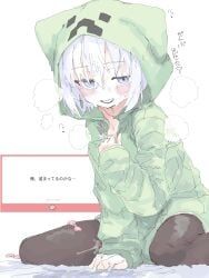 creeper, minecraft, mocamocaink, after_sex, black_thighhighs
