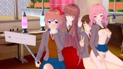 monika_(doki_doki_literature_club), natsuki_(doki_doki_literature_club), original_character, sayori_(doki_doki_literature_club), doki_doki_literature_club