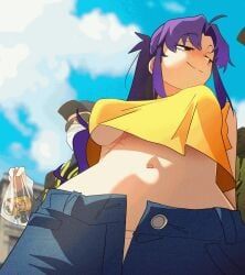 misato_katsuragi, neon_genesis_evangelion, khyleri, large_breasts, skimpy_clothes